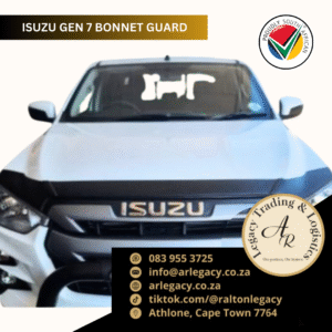 Isuzu Gen 7 Bonnet Guard/Protector 3-Piece Stick-on Black