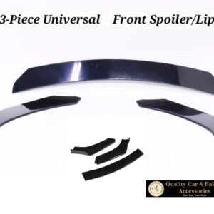 Universal Front Bumper Spoiler/Lip 3-Piece Gloss Black